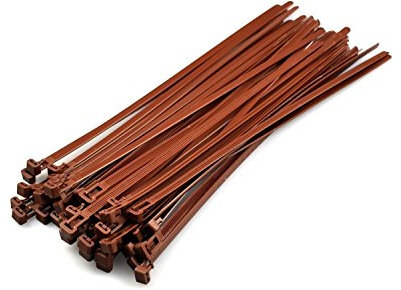 Brown Releasable Cable Ties 7.2mmx300mm, 50 Pieces