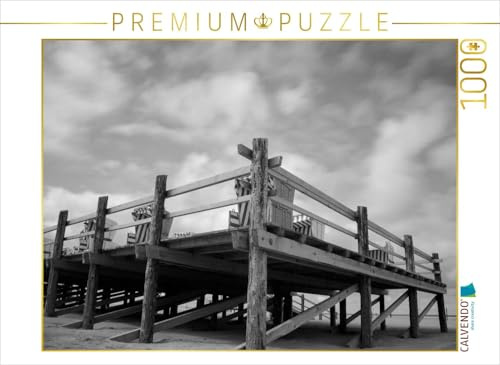 CALVENDO Puzzle Strandkorb-Podest | 1000 Teile Lege-Größe 64 x 48 cm Foto-Puzzle für glückliche Stunden