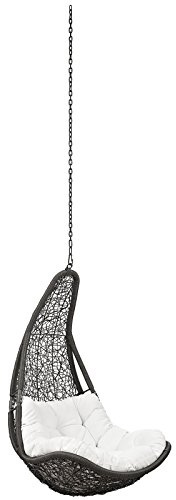 Modway Abate Outdoor Patio Swing Chair Without Stand, Gray White