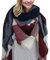 Damen Schal - Kariert übergroßer XXL Winterschal Deckenschal Weich Warm Herbstschal Kariert Karo Tartan Streifen Fransen Poncho, Plaid Schwarz Grau Rot A, M