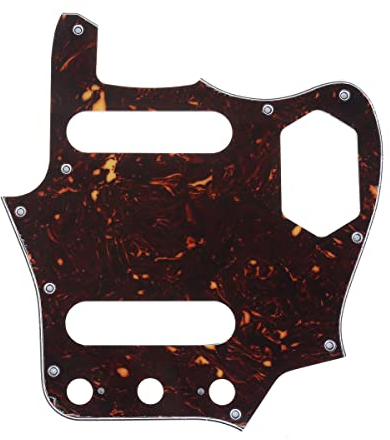 Musiclily Pro 10 Löcher Pickguard Gitarren Schlagbrett für MIJ Fender Japan Jaguar,4 lagig Tortoise Shell