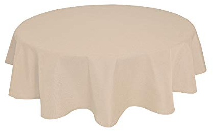 Tischdecke Leinenoptik Leinen Lotuseffekt Wasserabweisend Lotus Rund Ø140 Sand