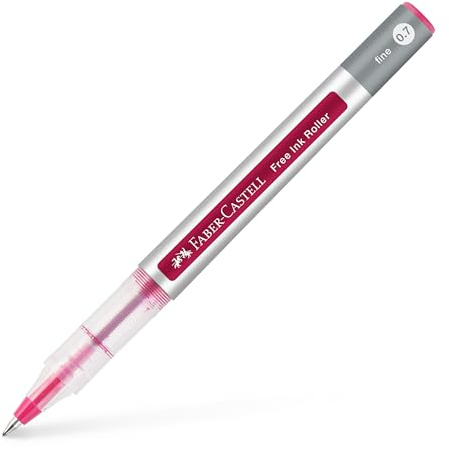 Faber-Castell - Tintenroller Free Ink Weinrot 0,4 mm | Rollerball mit dokumentenechter Tinte und Free Ink System für Schule, Büro und Notizen