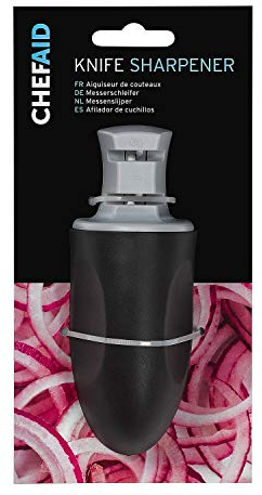 Chef Aid Knife Sharpener with Non Slip Base, Black