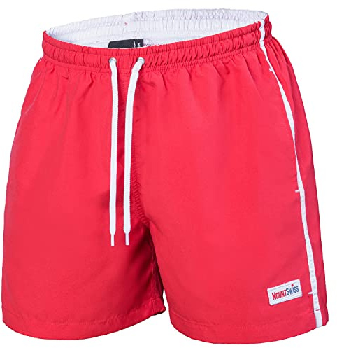 Mount Swiss Dario Maillot de bain pour homme avec poches latérales et poche arrière I Short tendance pour la natation, les loisirs, les sports nautiques I Short de bain confortable dans de nombreuses