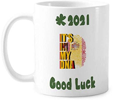 Taza de cerámica con diseño de la bandera de España Gene Buena Suerte 2021