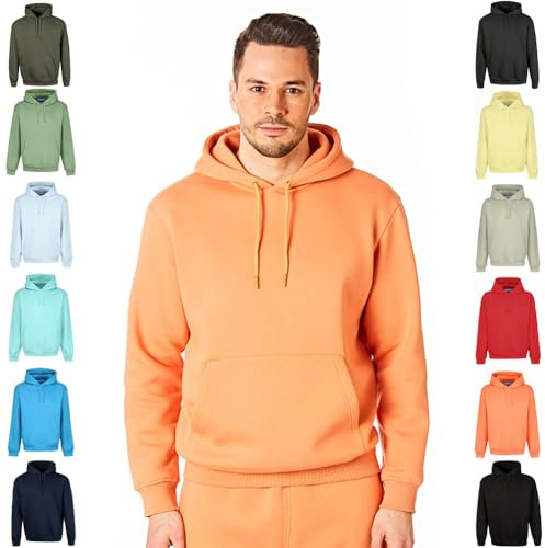 RIPT Performance RCSWT763 Uomo con Cappuccio Soft Touch Loungewear Felpa con Cappuccio Top, Arancione, L