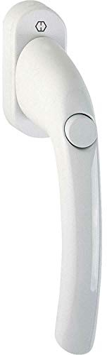 Hoppe Fenstergriff Tokyo Druckknopf Sicherheitsgriff Dreh-/Kipp-Griff Sperrknopf, VK 7 x 40 mm, weiß