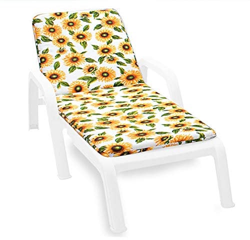 emmevi Cojín tumbona suave girasoles para tumbona plegable mod. Lima dis.34A blanco