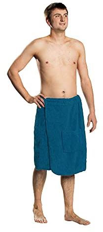 Lanudo® Herren Saunakilt Pure Line, 100% Baumwolle, 400g/m, antibakteriell, Größen S/M/L/XL S/M Türkis
