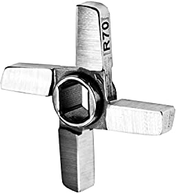 Wolfcut Kreuzmesser doppelschneidiges 4-flügeliges,kompatibel mit Fleischwolf FEUMA TW-R70