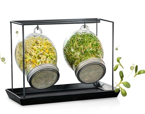 MySprouzz Sprossenglas Keimglas 2er Set | Sprossenglas Starterpaket incl. E-Book | Keimglas für Sprossen Sprossen Keimgerät für Microgreens