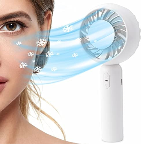 QKTYB Portable Hand Held Fans with Fast Semiconductor Cooler, Handheld Fan Rechargeable,Mini Fan with 3 Speeds & Refrigeration,Small Personal Handheld Fan