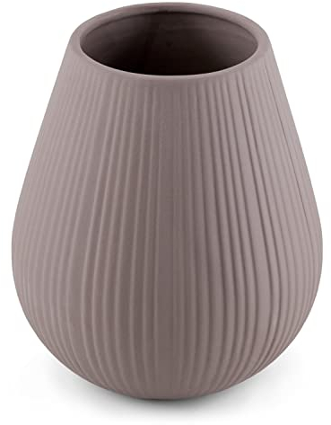 AmeliaHome Vase aus Keramik Dekovase Tischvase Dekoration Suez Kakao