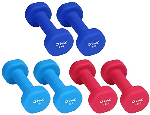 OnWay Neopren-Hantel Set OW1001 verschiedene Gewichte zur Auswahl 500 Gramm 1 oder 2 Kilo (2x500g)