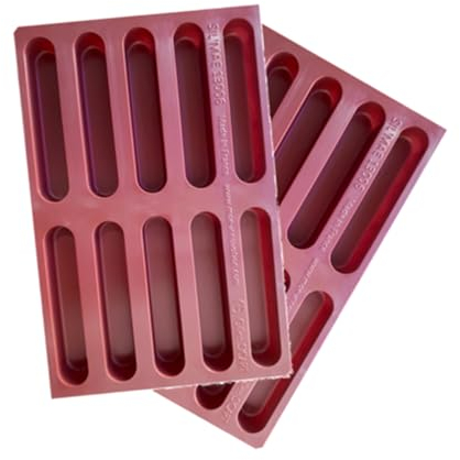 Maé - Moule Finger Madeleine 20 Alvéoles, Pack 2x10 - Silicone Alimentaire Premium Anti-Adhérent - Souple, Démoulage Facile et Net - T° -45°C / +280°C - 69 ml