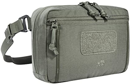 Tasmanian Tiger TT Tac Pouch 8.1 Hip Taktische Ausrüstungs-Tasche mit Molle-System und abnehmbarem Hüftgurt, Umhänge-Tasche, Hüft-Tasche, Rucksack Zusatz-Tasche - Steingrau-Oliv IRR