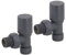 NRG Manual Valves Angled Round Head Anthracite Towel Rail Designer Radiator Valves One Pair