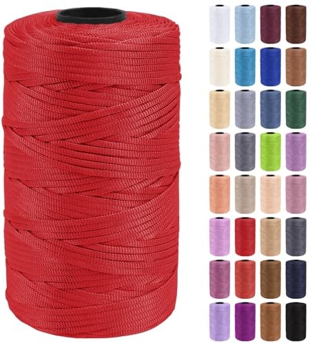 Uiopa Macrame Cord 3mm x 200m Polypropylene Flat Macrame String Crochet Yarn for Handbags, Shopping Bags, Sun Hats, Shoes, Carpets, DIY Crafts, Decorative Projects