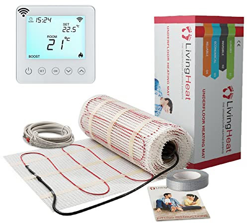 Electric Underfloor Heating Mat Kit 18/m² - 200w /m² with Wi5 Wi-Fi Thermostat