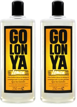 Golonya - LEMON - Eau de Cologne Doppelpack - Kolonya 2x250ml Flasche - Kölnischwasser Erfrischend, Intensiv, Zitronenduft - Unisex-Parfum das lange anhält