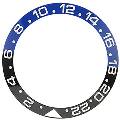 Uhrenlünetteneinsatz, 38 Mm Durchmesser, Schwarz, Blau Uhrenlünetteneinsatz, Basisring, Weißes Zeichen, Keramik, Klassischer GMT-Ring, Armband, Armbanduhr-Lünetteneinsatz, Ring
