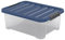 SUNDIS Wave Box, caja almacenaje con tapa, 25l de capacidad, plastico transparente, apilable, ideal para guardar cosas debajo de la cama, el vestidor, el despacho o el lavadero