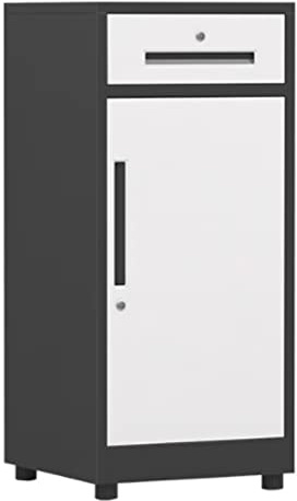 PTTRNS Aktenschrank mit Schloss, 1 Schublade und 1 Aufbewahrungsschrank, abschließbarer Aktenschrank für das Home-Office, Büromöbel, Farbe: Schwarz