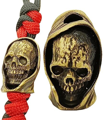 Wudaizhi 2 Stück Paracord-Perlen Sensenmann Messerperlen Lanyard-Anhänger EDC-Zubehör für Schlüsselanhänger Armband Halskette DIY Schmuckherstellung