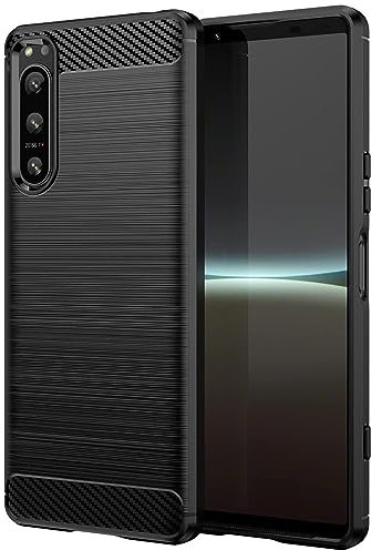Verco Schutzhülle für Sony Xperia 5 IV (2022), robuste weiche Handyhülle für Sony Xperia 5 IV Hülle Silikon Case - Schwarz