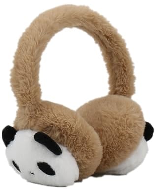 SJTJSPX Cache-oreilles pour enfant - Chaud - Motif panda - Réglable - Épais - Protection d'oreille pour fille et garçon - Accessoire d'hiver pour ski, cyclisme, course, randonnée, kaki, 13 cm