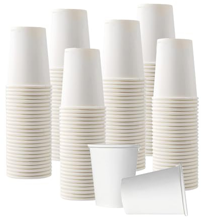 DETERMONDO Bicchieri in Carta 180 ml, 500 Pezzi, Bianchi, Monouso Compostabili, Ecologici e Biodegradabili, Per Acqua, Resistenti per Bevande Fredde e Calde, Ideali per Eventi, Feste, Catering