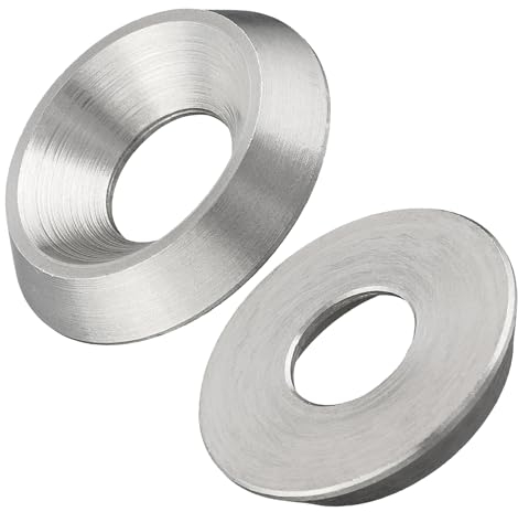Rosette tornite in materiale solido, in acciaio inox A2/V2A, per viti a testa svasata, con omologazione ETA, rondelle decorative, rondelle (M10, 25 pezzi)