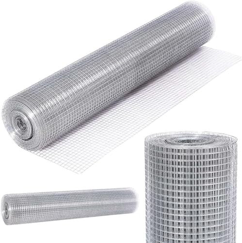 Galvanised Steel Welded Chicken Coop Mesh Wire Rabbit Pet Fence Plant Netting 900 & 1100mm Square In Different Sizes (1” Square 30 Metre x 900mm Roll)