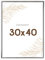 Wackadoo Bilderrahmen 30x40 Silber Fotowand Fotorahmen mit Glasscheibe Kunststoff Picture frame Posterrahmen