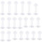 ZAMXHUG 20pcs Plastik Lippenpiercing Labret Stecker 1,2mm Flexibel Piercing Lippe Monroe Helix Retainer, Piercing stecker Flexibles Acryl für Frauen Männer 6mm/8mm/10mm/12mm