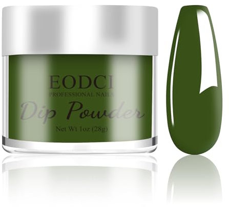 EODCI 1 Oz/28g Dipping Powder Nails, Grün Dipping Nagelpulver, Eodci Mode Dip Pulver Nagel Dipping Puder French Nagelkunst Starter Maniküre für Salon DIY & Hause Nagelpuder Spiegelpulver,1 Oz / 28g