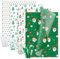 Larcenciel Seidenpapier Weihnachten 60 Blatt, Bunt Seidenpapier Verpackungsmaterial zum Basteln & Verpacken, Rot-grün Weihnachts Geschenkpapier mit Weihnachtsmann Schneeflocken für Party, 50x35CM