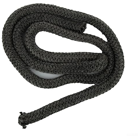 Premium Holzofentürdichtung, schwarzes Fiberglas-Seil, 2 m Länge (20 mm)