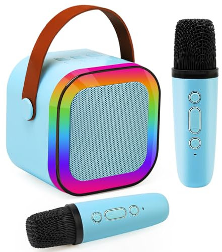 Ballery Karaoke Maschine Kinder, Mini Karaoke Maschine mit 2 Mikrofonen, Tragbarer Bluetooth-Lautsprecher mit Stimmeffekten & LED-Lichtern, Geschenke Spielzeug für Mädchen und Jungen Spielzeug ab 3-12