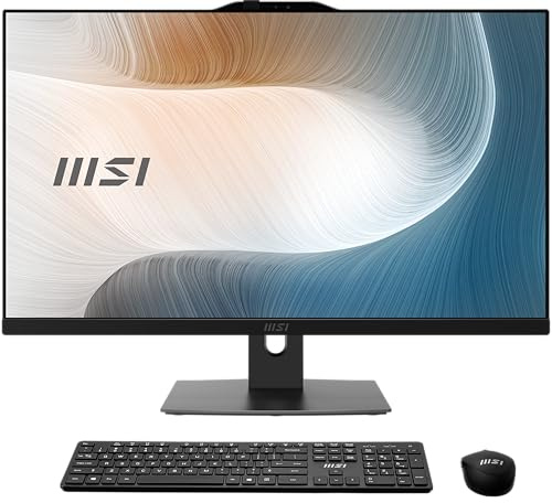 MSI Desktop moderno AM272P AIO: 27 FHD, Intel Core 5-120U, 16 GB di memoria, SSD M.2 NVMe da 1 TB, WiFi 6E, BT 5.3, Windows 11 Home: Nero 1M-822US
