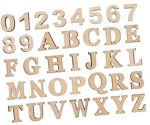 STOBOK 36stücke Miniatur Holzbuchstaben Und Zahlen Für Scrapbooking Bastelprojekte Buchstaben Und Zahlen Für Kreative Dekorationen Und Persönliche Gestaltung