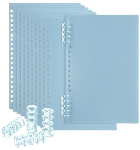 PATIKIL 12 Pack Cubiertas de Encuadernación A5 22 Mil Cubiertas Azul Claro