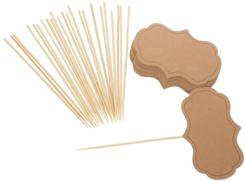 OKUMEYR 24piezas Etiquetas De Comida para Buffet Marcadores De Etiquetas Reutilizables De Bodas para Identificar Alimentos y