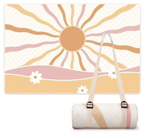 LARUTAN LARUTANPicknickdecke, wasserdicht, maschinenwaschbar, tragbare Stranddecke mit Tragegurt - für Strand, Picknick & Camping Sicilia 200 x 300 cm,