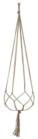 Suspension de plantes en macramé avec pompon, suspension en macramé pour intérieur - Panier suspendu en corde tressée pour plantes ou décoration d'intérieur bohème, 90 cm (vert)