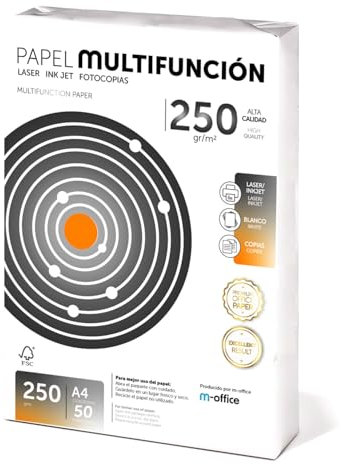Folios A4, 250 g, 50 Blatt, Mehrzweckpapier, Drucker, Laser- und Inkjetdrucker, Kopierer, für Büro, Schulbedarf, Blattpaket, m-office (50 Blatt, 250 g)