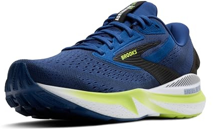 Brooks Adrenaline GTS 24, Baskets pour Homme, 43 EU, Bleu Marine Pivoine Noir Acide Citron, 43 EU