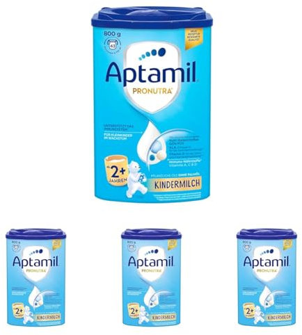 Aptamil Kindermilch 2 Plus – Für Kleinkinder im Wachstum – Mit vielen wichtigen Nährstoffen – Ohne Palmöl – 1 x 800 g – 43 Portionen à 130 ml (Packung mit 4)