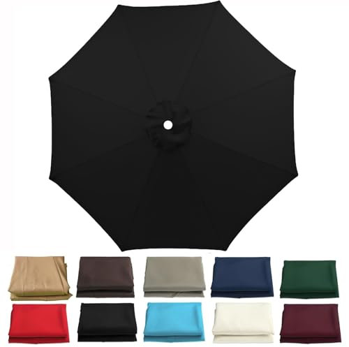PYCJNFC Toile de Rechange pour Parasol déporté de Jardin (6/8 Branches, 7 m/0 m), Toile de Rechange pour Parasol déporté (Toile Uniquement) (Noir, 6 Baleines, 7 m/106 po)